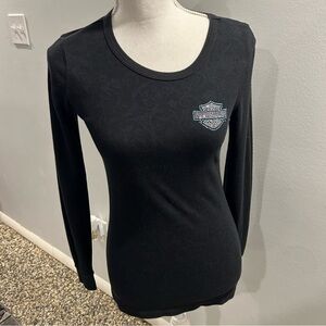 {Harley Davidson} Rhinestone Long Sleeve Tank